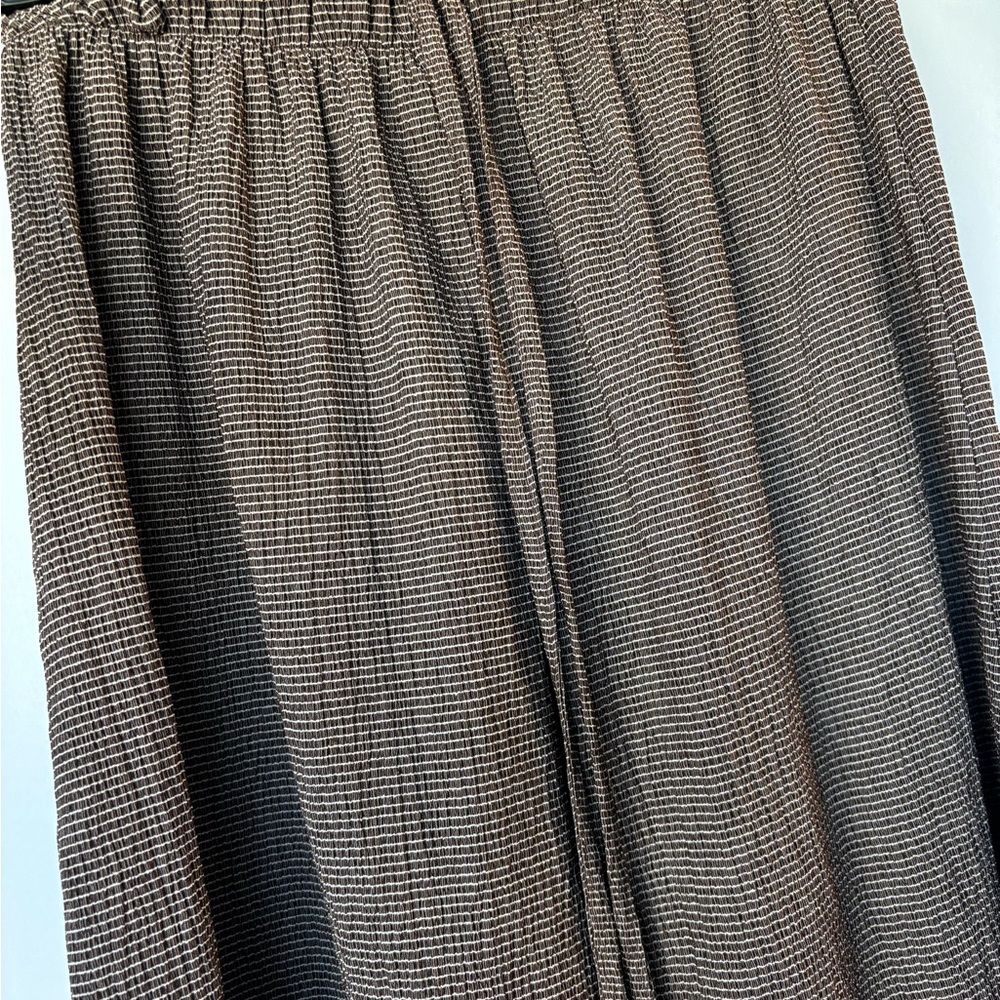 Zara Chocolate Brown Ruched Bandoo top & pant set - outfit Small - Picture 5 of 9